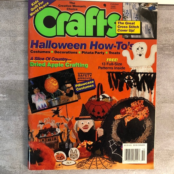 HALLOWEEN HOW-TO'S - CRAFTS CROSS STITCHER MAGAZINE, OCTOBER 1989 - Picture 1 of 9